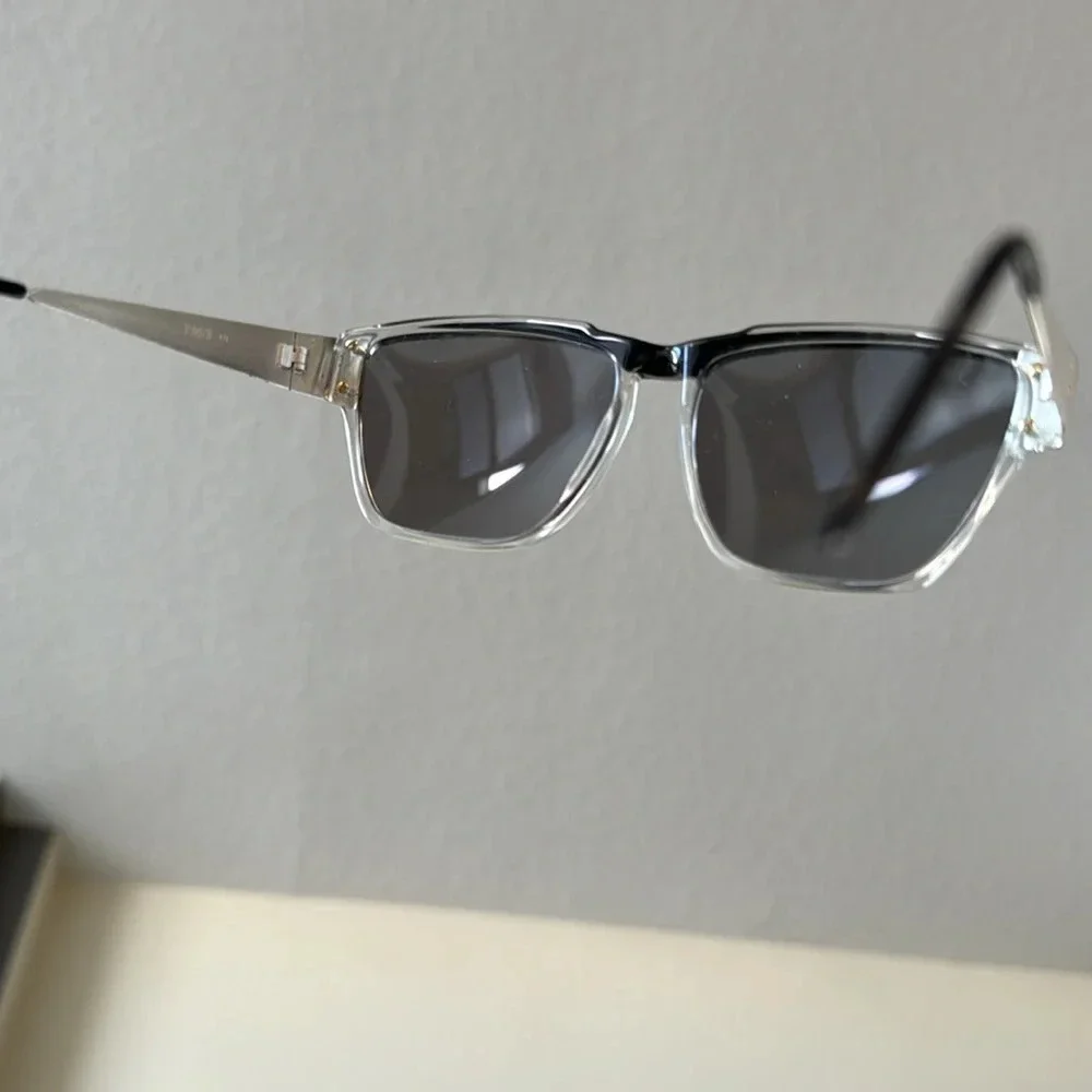 Vintage Laura Biagiotti Italy 80’s Black Silver Sunglasses pristine with case
